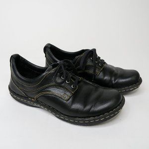 Vintage 90s Born Black Leather Lace Up Oxford Sneakers W31595